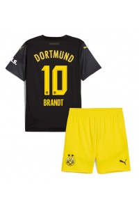 Borussia Dortmund Julian Brandt #10 Jalkapallovaatteet Lasten Vieraspeliasu 2024-25 Lyhythihainen (+ Lyhyet housut)